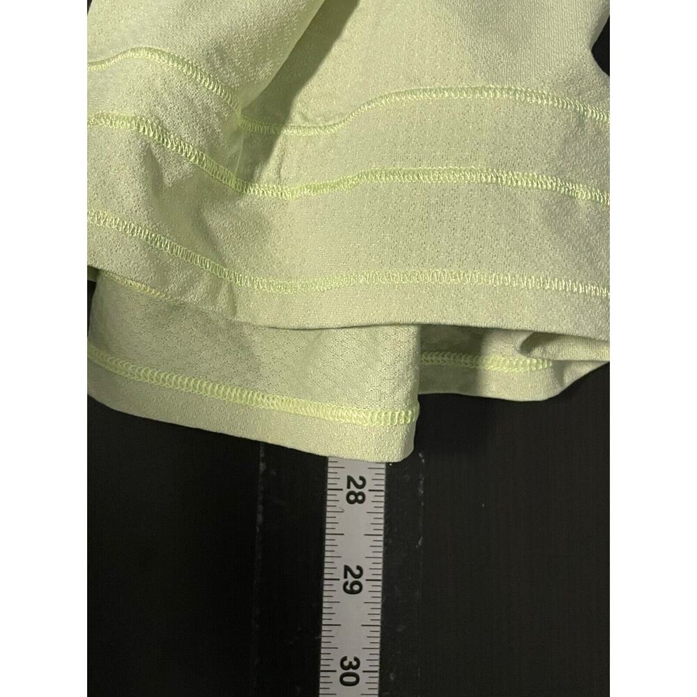 Lululemon Womens Run Tame Me Tank Top Size 8 Neon Yellow Drawstring Cinched READ - Picture 7 of 8